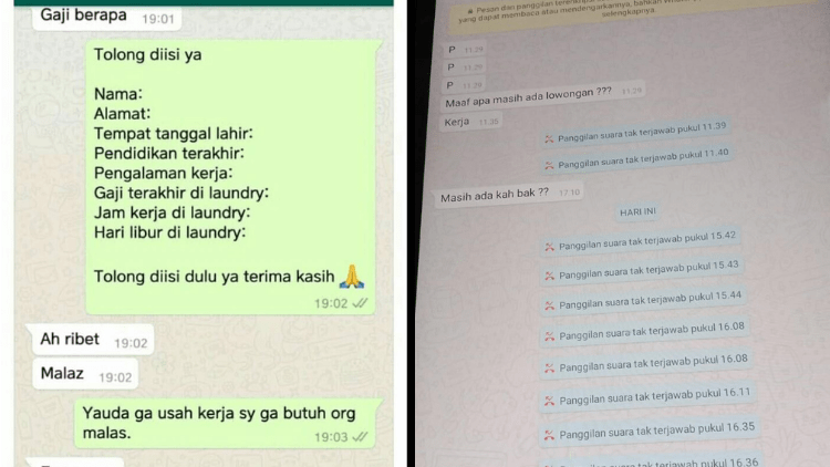 11 Deretan Chat Orang Cari Kerja yang Bikin Bingung HRD. Ini Butuh Kerja atau Cari Ribut&nbsp;sih?